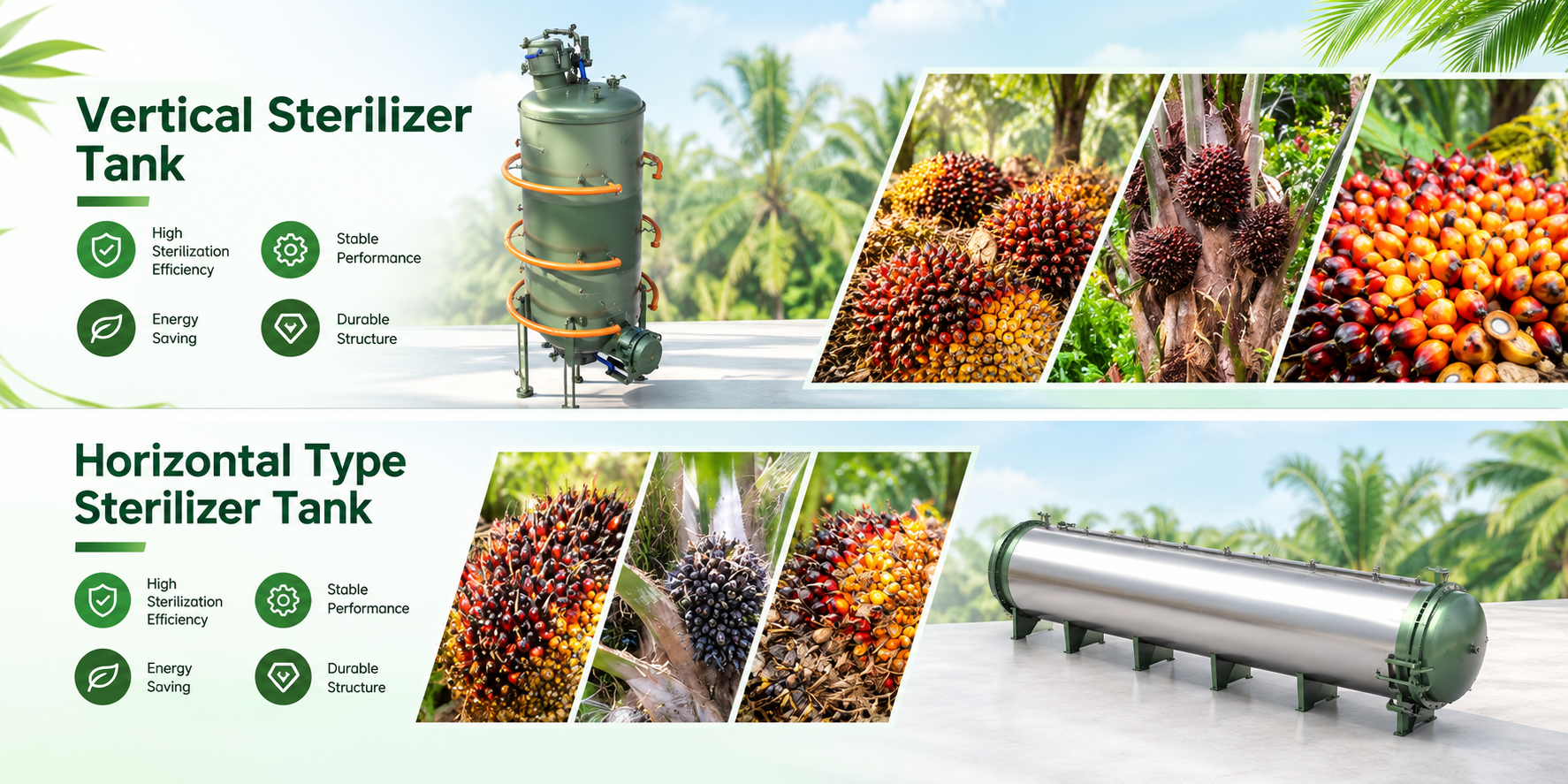 Palm Fruit High-Temperature Sterilization Process & How to Choose the Right Sterilizer Tank